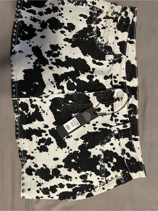 Fashion Nova Dresses & Skirts - Fashion Nova Black and White Cow Print Mini Skirt